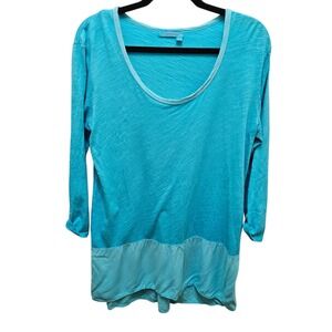 Fresh Produce Tunic Top 3/4 Sleeve Lightweight Casual Comfy Blue USA Women's‎ M